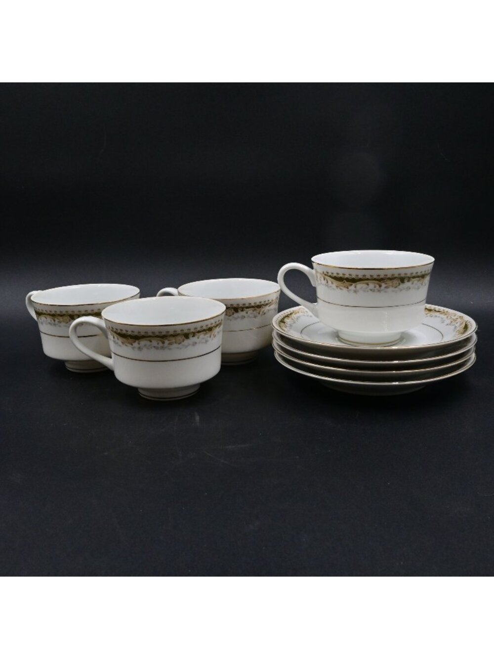 Signature Collection Queen Anne Fine China 4 Teacups & Saucers Vintage Japan